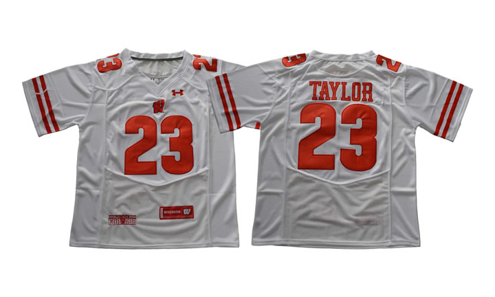 Wisconsin Badgers #23 Jonathan Taylor White College Football Jersey